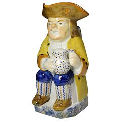 Toby Jug in Prattware, Yorkshire or Staffordshire pottery