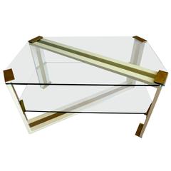 Italian Glass and Brass Coffee Table 3