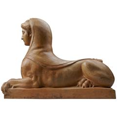 Early 19th Century Empire Prussian Terracotta Sphinx