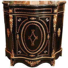 Louis Phillippe Style Ebonized Marble-Top Credenza, 19th Century
