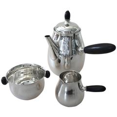 Georg Jensen Sterling Silver Coffee Pot, Sugar Bowl and Creamer