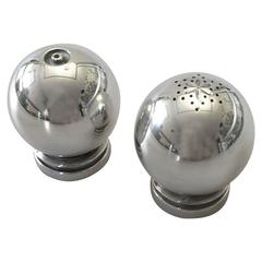 Retro Georg Jensen Sterling Silver Set of Salt and Pepper Shaker