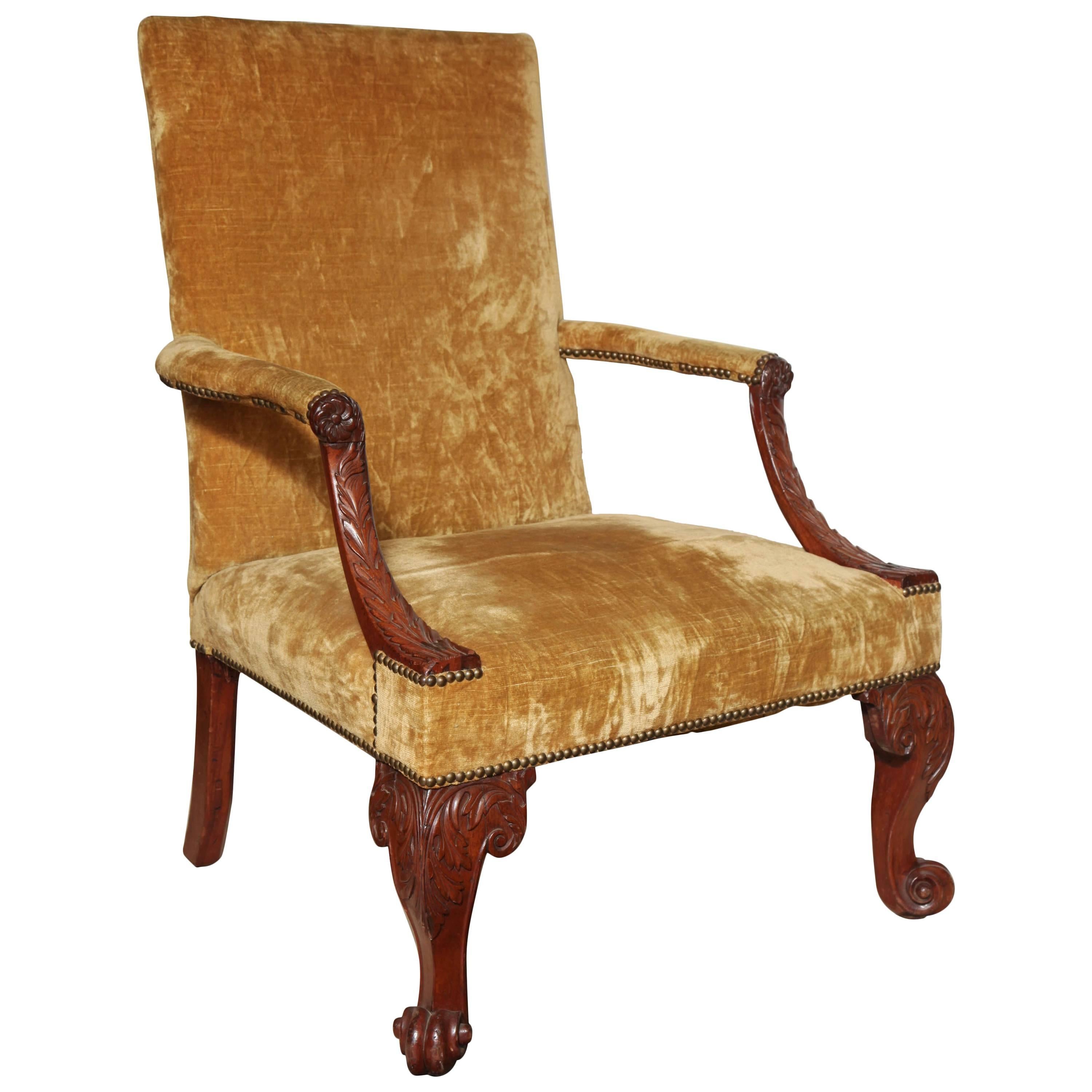 George III Mahogany Gainsborough Chair