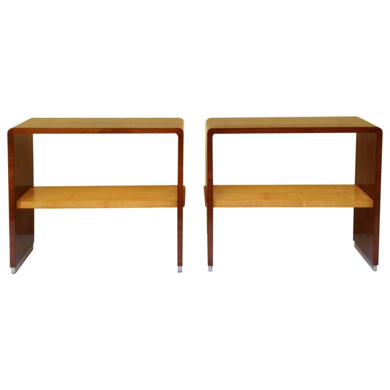 1930s Pair of Rationalists Side /Bed Side Tables For Sale