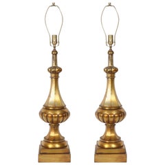 Marbro Moroccan Gold Glazed Melon Form Lamps