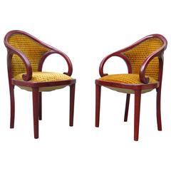  Pair of Armchairs in Bentwood by Otto Prutscher  Manufactured by Thonet 