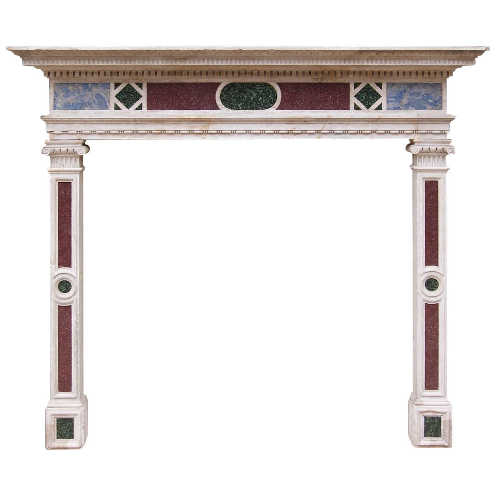 19th Century Istrian Stone  Fireplace Mantel Attributed to Sir Charles Barry 