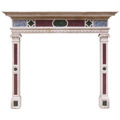 19th Century Istrian Stone  Fireplace Mantel Attributed to Sir Charles Barry 