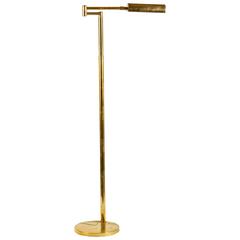 Koch and Lowy Swing-Arm Adjustable Brass Floor Lamp