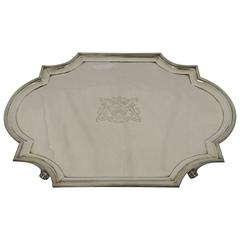 William IV Large Silver Tray Arms of Baron Brownlow