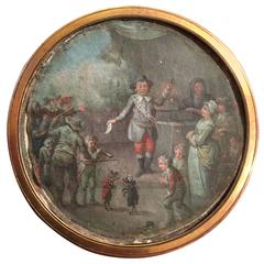 Antique Miniature Painting from France or Holland, 18th Century 