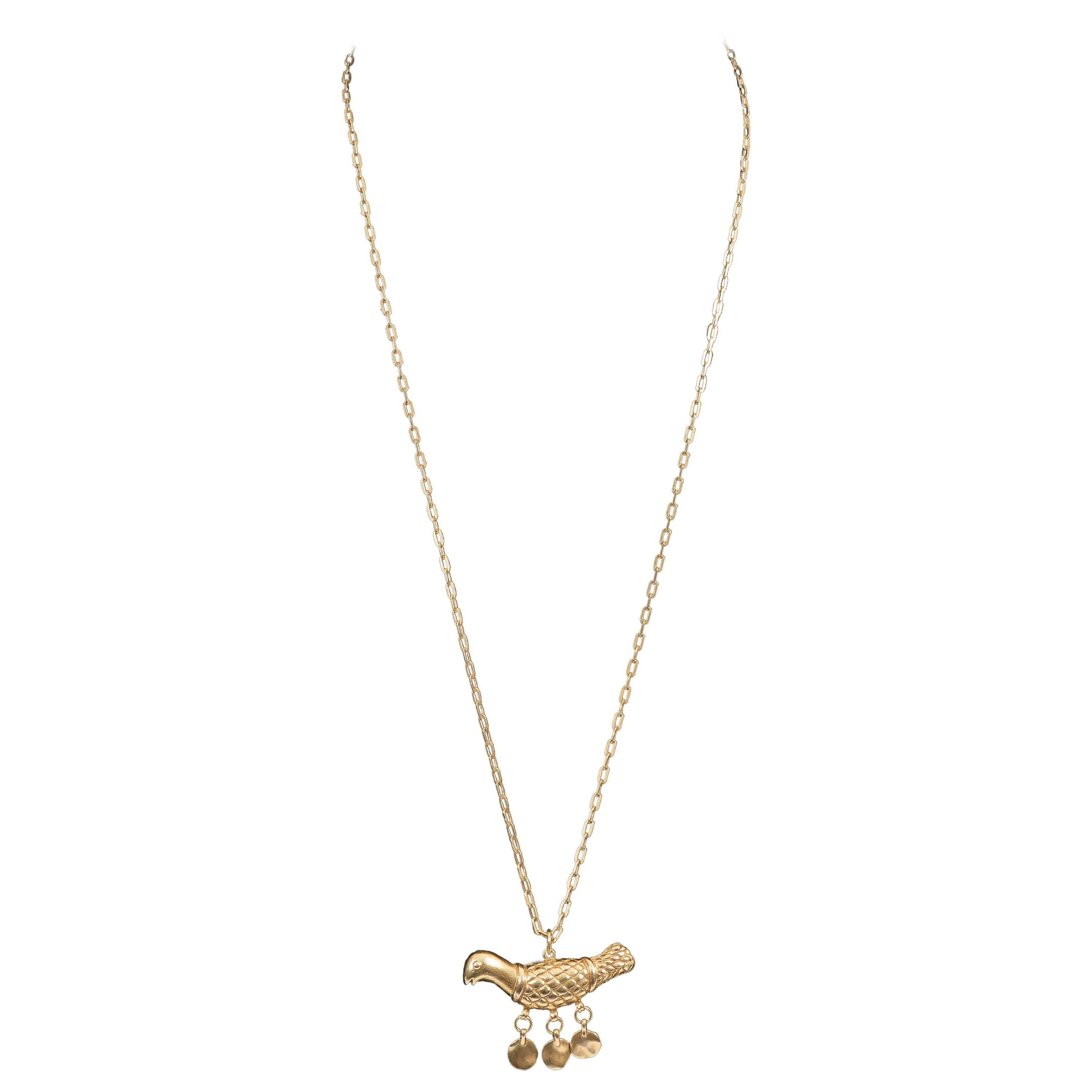 Tiffany & Co. Bird Pendant Necklace in 18k Yellow Gold