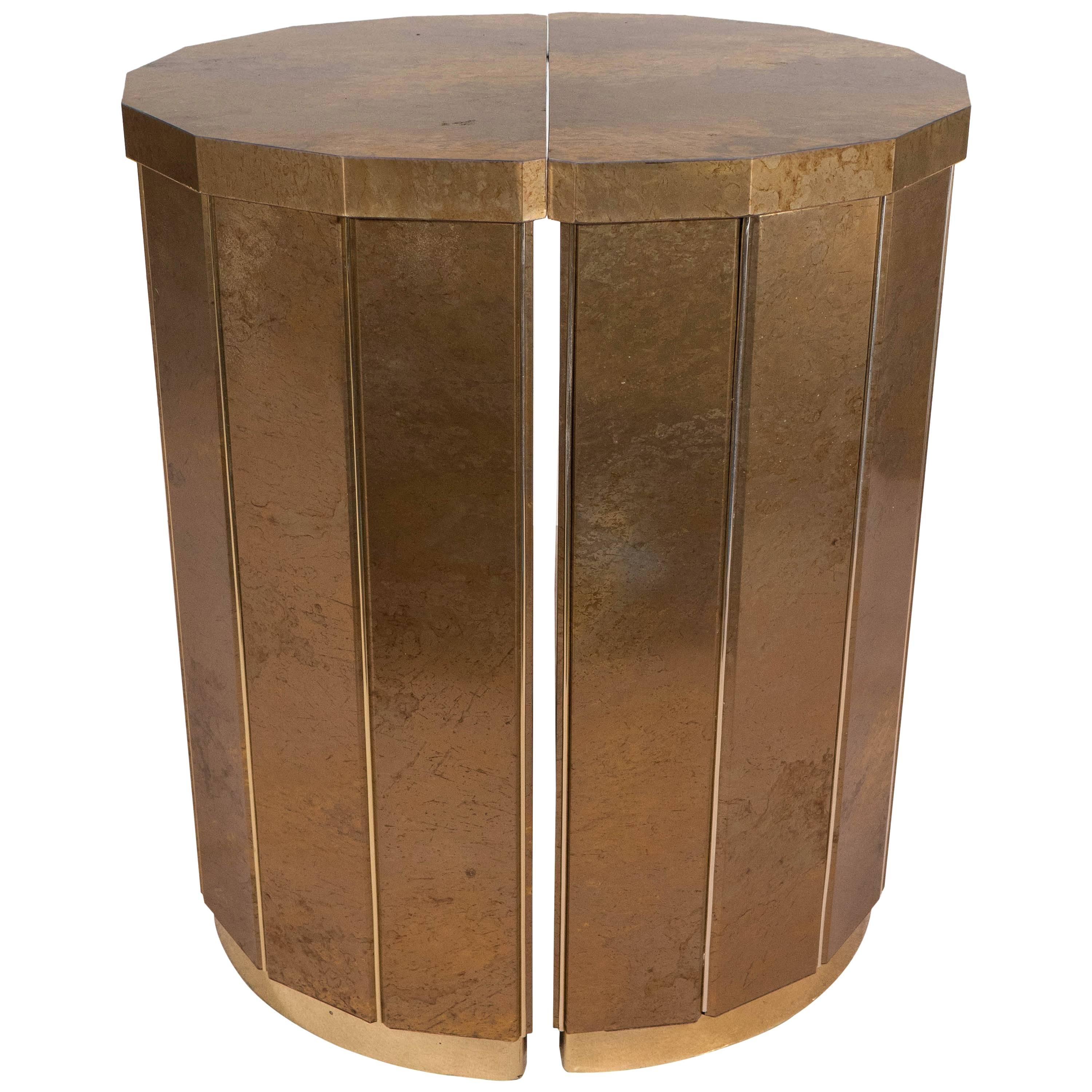 Mastercraft Split Barrel Pedestal Table Bases in Brass at 1stDibs