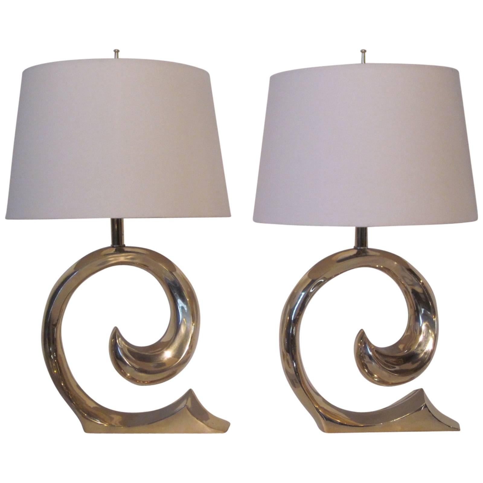 Pierre Cardin Brass Table Lamps