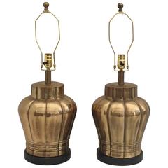 Frederick Cooper Brass Ginger Jar Urn Lamps