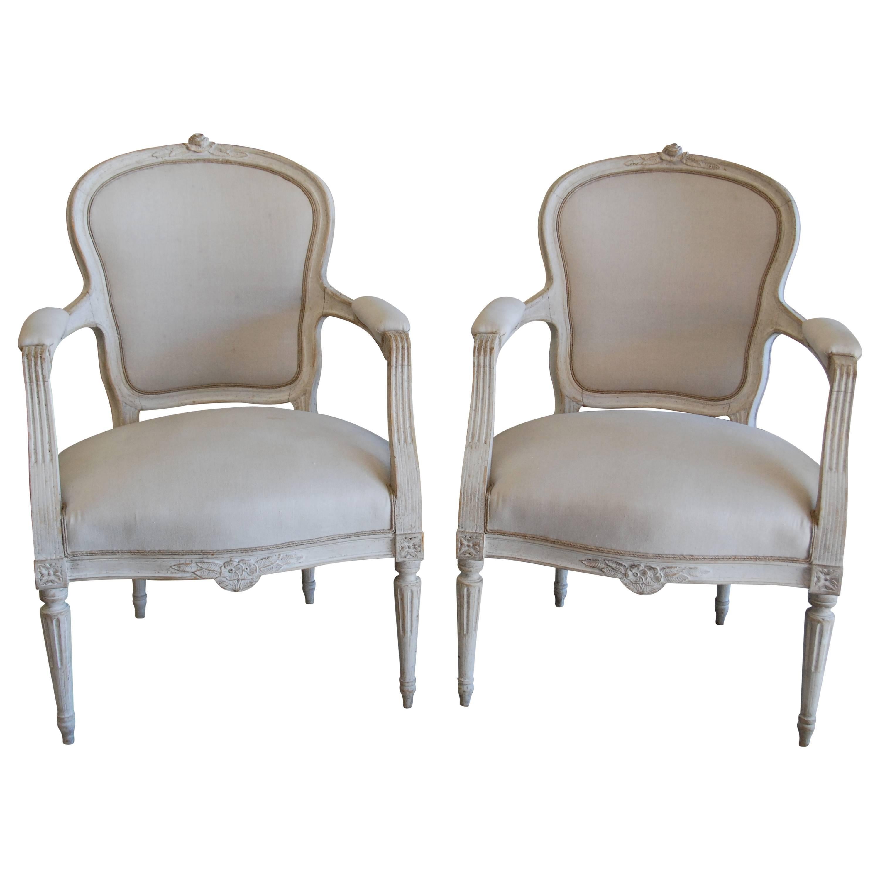 Pair of 19th Century Swedish Bergere Chairs