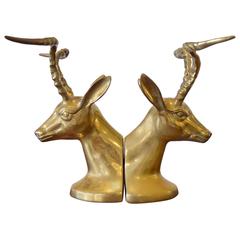 Pair of Brass Gazelle Bookends