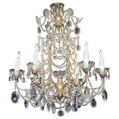 Early 20th C Venetian Crystal Chinoiserie Chandelier