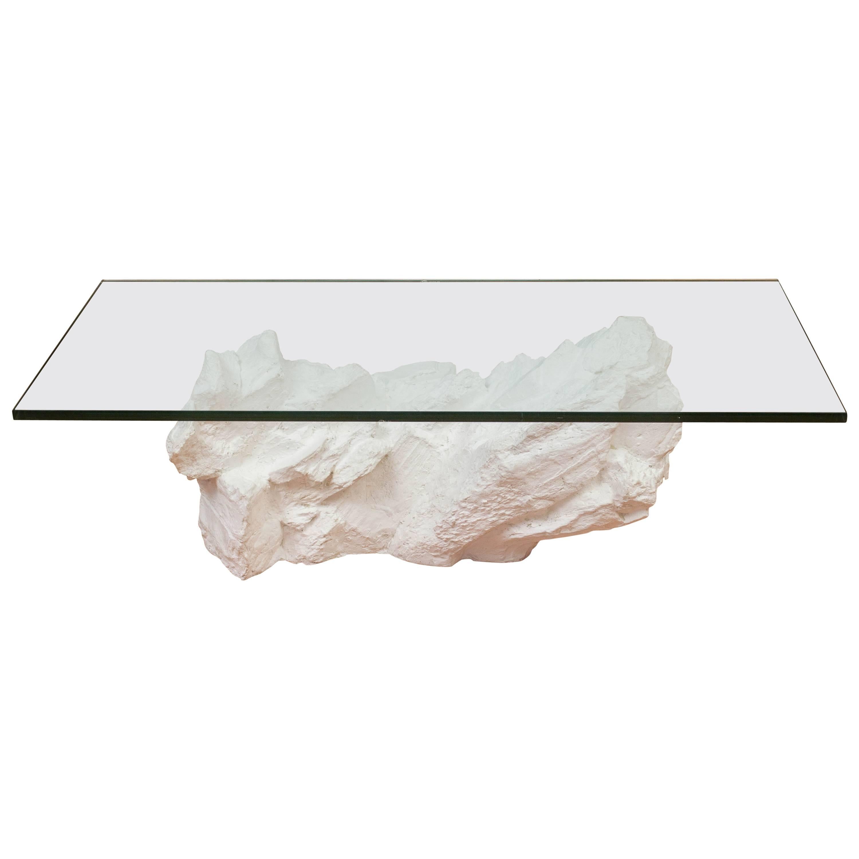 Fantastic White Plaster Rocks Coffee Table by Sirmos