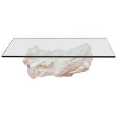 Table basse en plâtre blanc fantastique par Sirmos