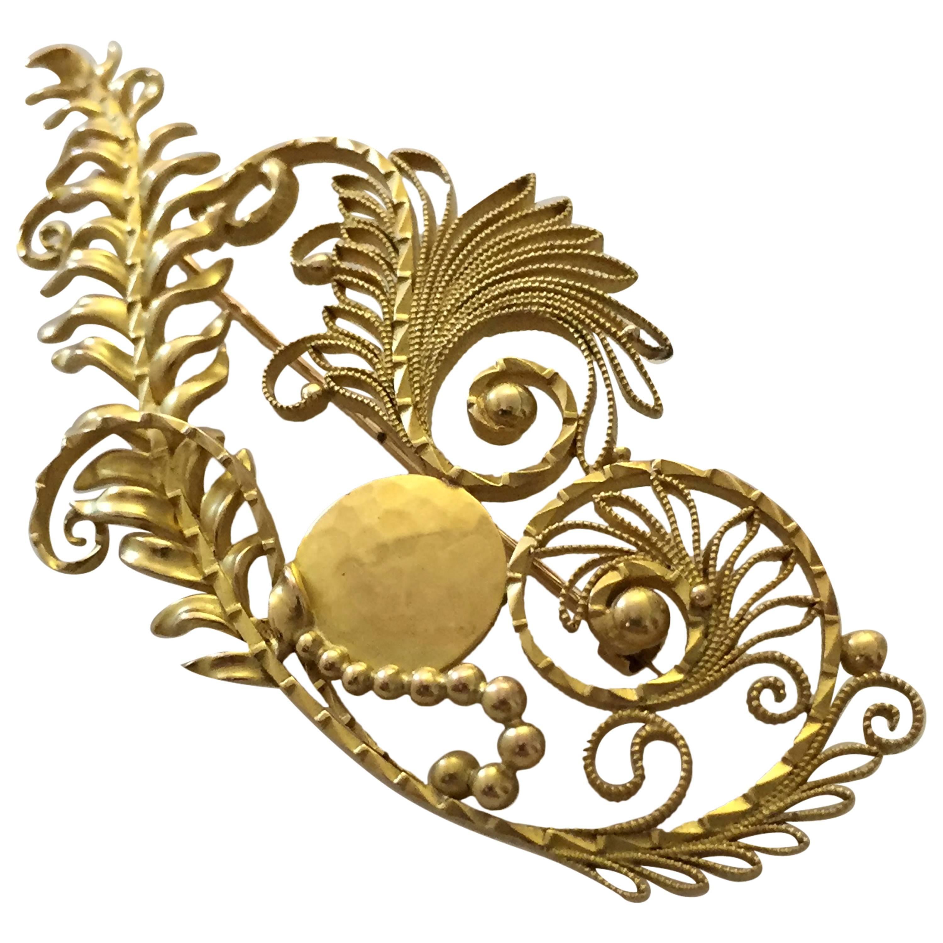 Georg Jensen 18-Karat Gold Brooch