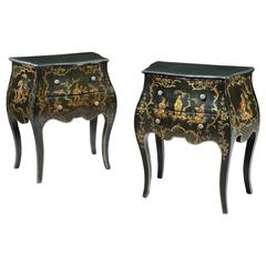 Antique Rare Pair of North Italian Bedside Commodes