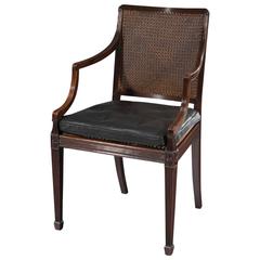 George III Period Hepplewhite Mahogany Bergère Desk Chair