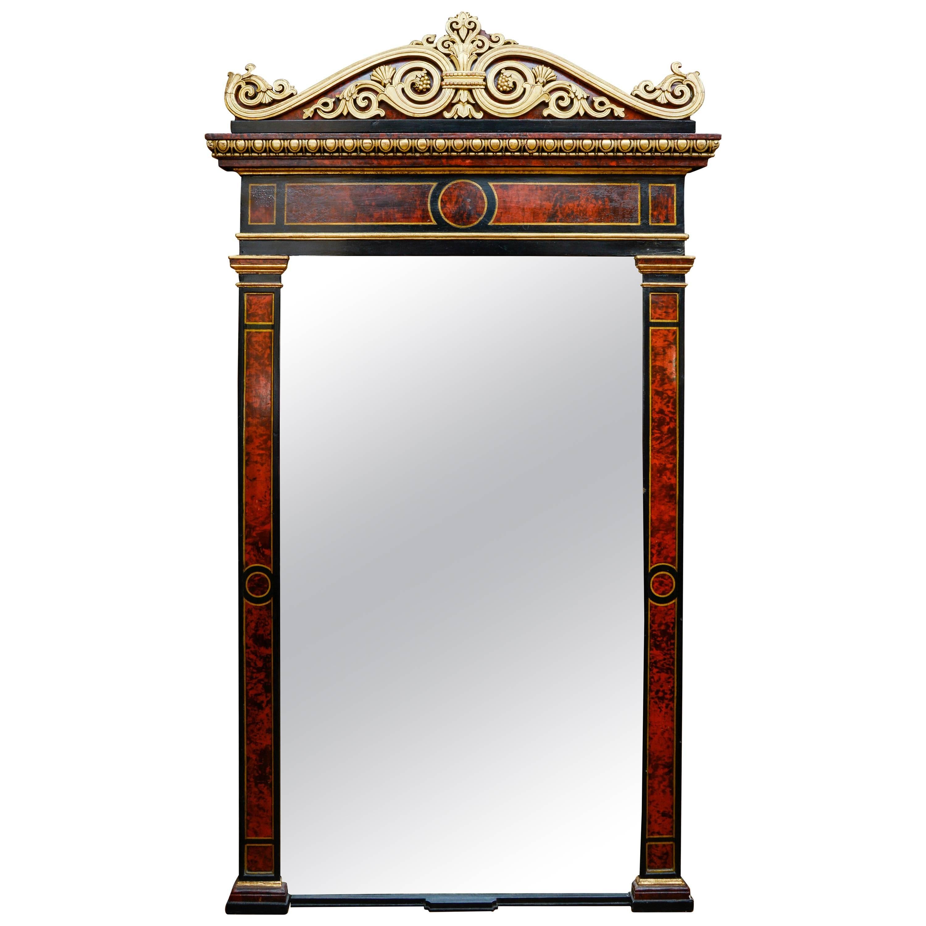 Genoese Trumeau Mirror, 1820-1830s For Sale