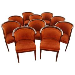  Ten Harold Schwartz  Mid-Century Tub Shaped  Dining Chairs 