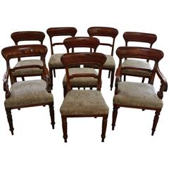 Set of Eight Victorian Mahogany Dining Chairs