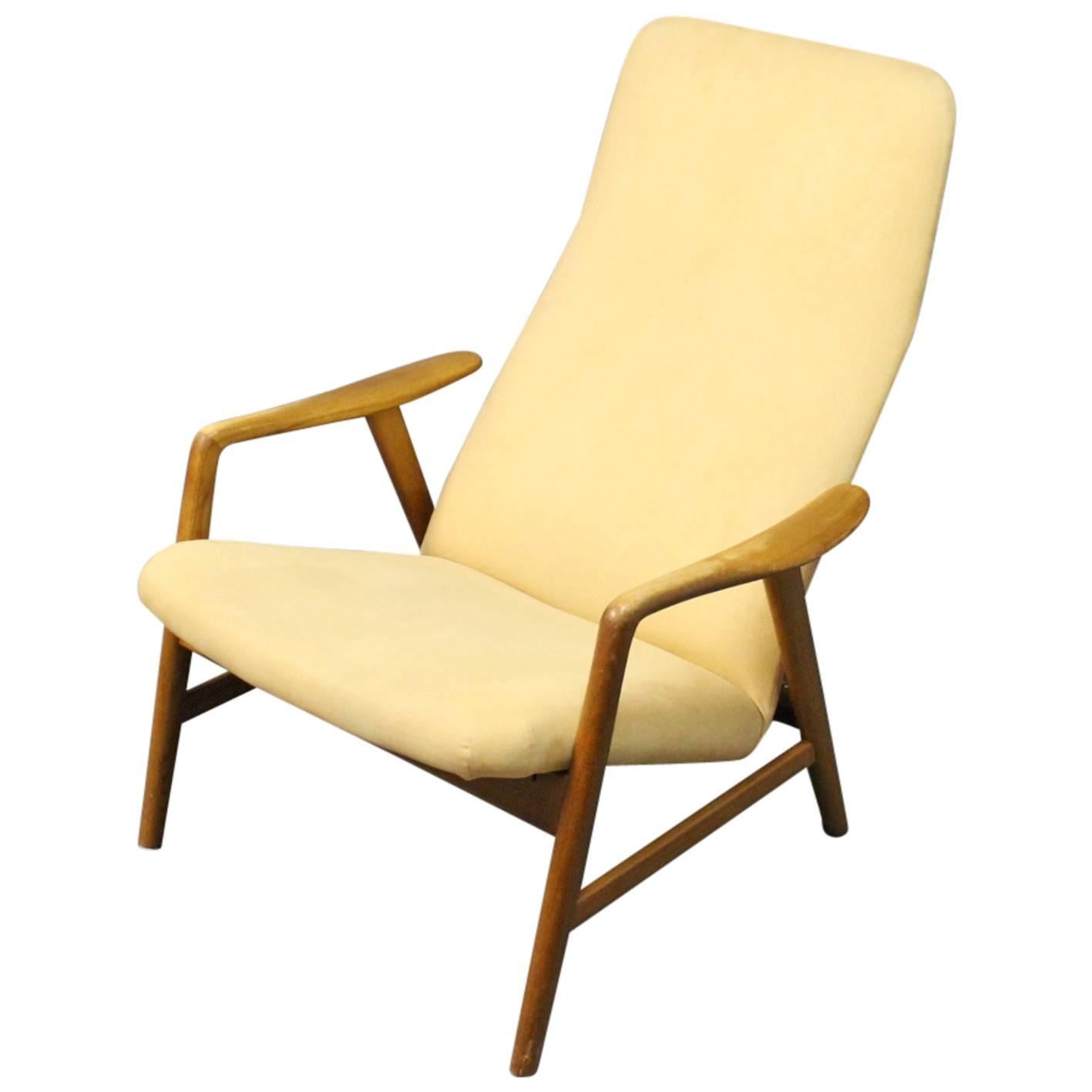 Alf Svensson Highback Reclining Lounge Chair Manufactured by Fritz Hansen, 1957