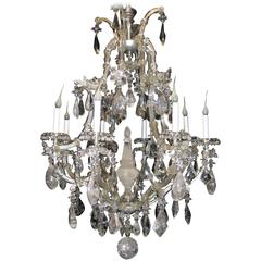 Antique French Baguès Style Rock Crystal and Crystal Chandelier 5