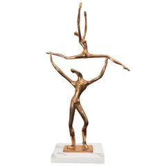 Manuel Carbonell Sculpture of 'Two Dancers' in Polished Bronze