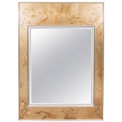 Labarge Mirror with Hand-Painted Églomisé Frame in the Chinoiserie Style