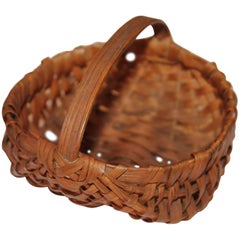 19th Century Early Handmade Miniature Basket