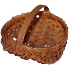 19th Century Early Handmade Miniature Basket 4