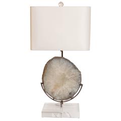Agate Lamp on Lucite