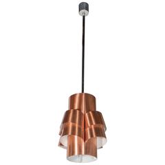 Stunning Segmented Sculptural Pendant Lamp in Copper by Hans-Agne Jakobsson 1