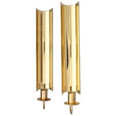Pair of Brass Wall Candlesticks, Reflex by Pierre Forsell for Skultuna 9