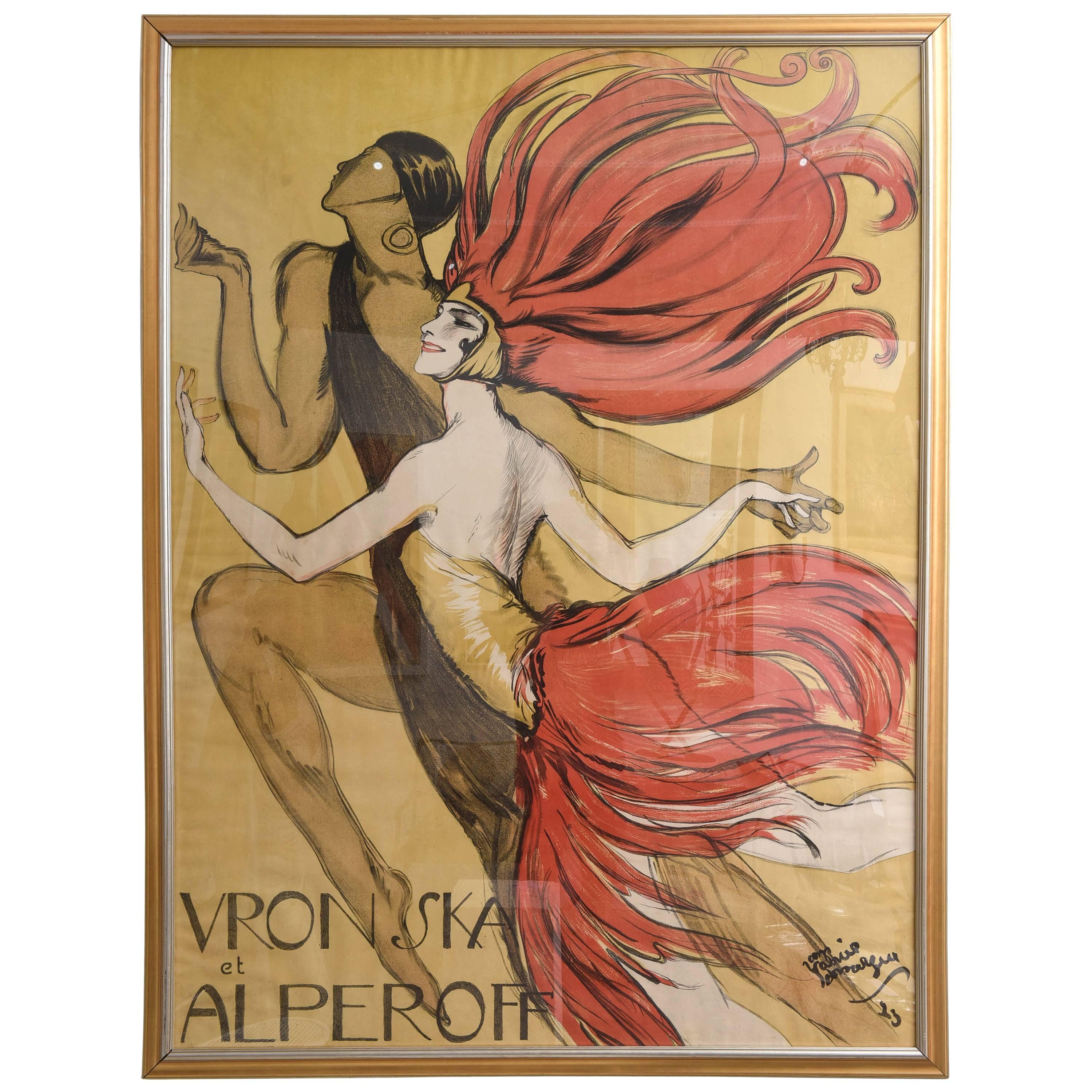Original French Poster "Vronska et Alperoff" by Jean-Gabriel Domergue circa 1923