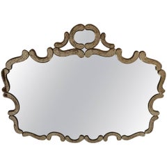 Venetian Shield Mirror with Marblezed Mirrored Frame