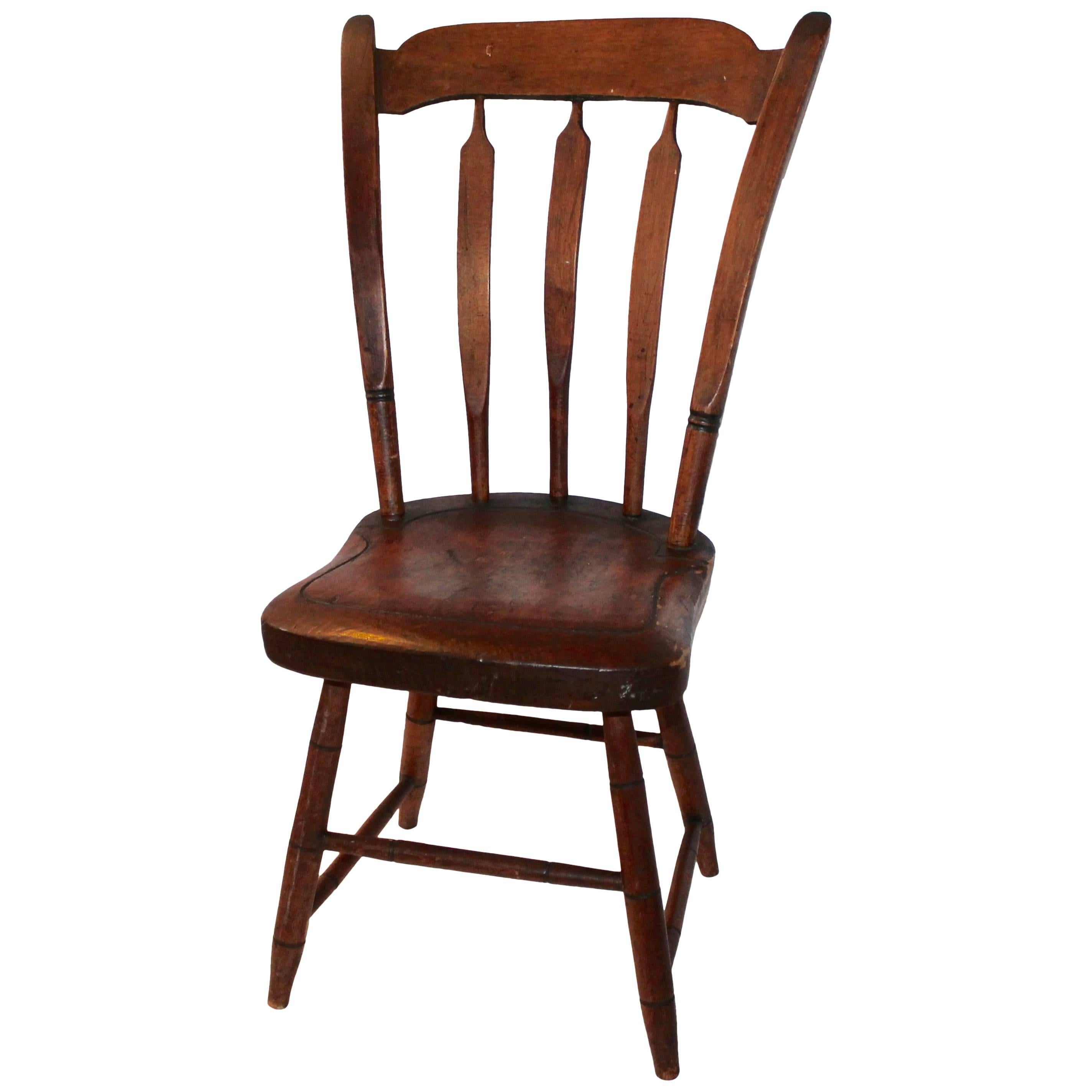 Amazing Early 19th Century Child's Thumbtack/Arrowback Windsor Chair For Sale