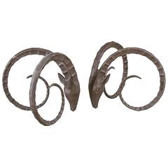 Large Pair of Ram's Head Dining Table Bases, 1970s 6