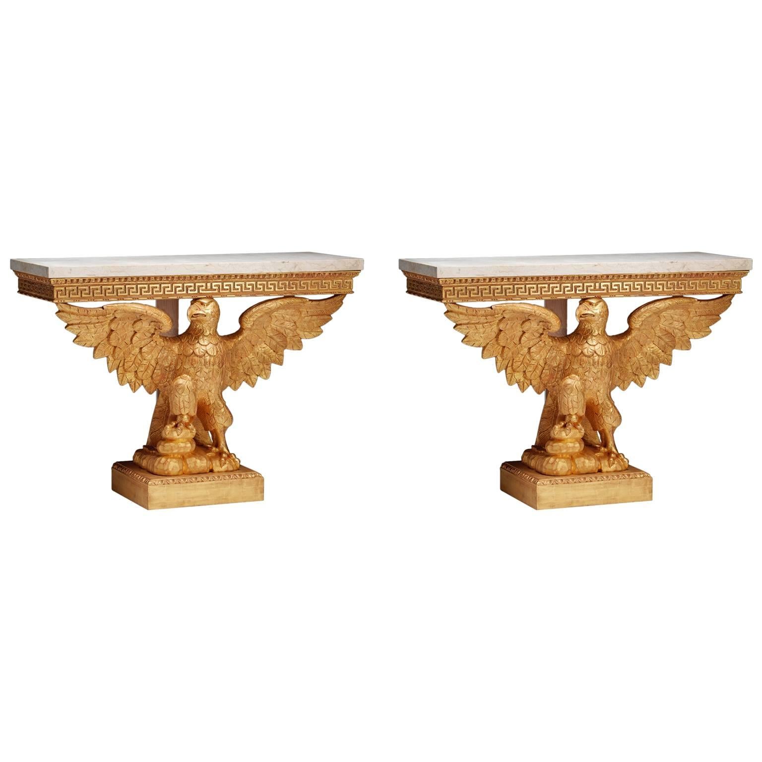 Eagle Console Tables in the manner of William Kent For Sale