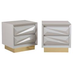 Standard Pair of Lacquered Asymmetrical Side Cabinets by Talisman Bespoke