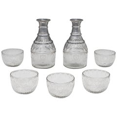 Pair of Georgian Magnum Carafes with Matching Finger Bowls