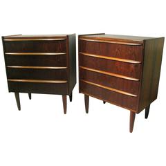 Pair of Danish Mid-Century Rosewood Chests or Nightstands
