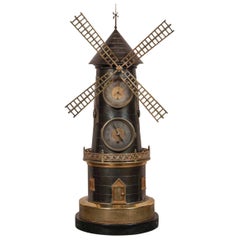 French Industrial Animated Windmill Clock