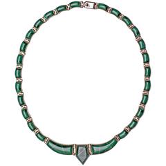 Mexican Artisan Sterling and Malachite Necklace
