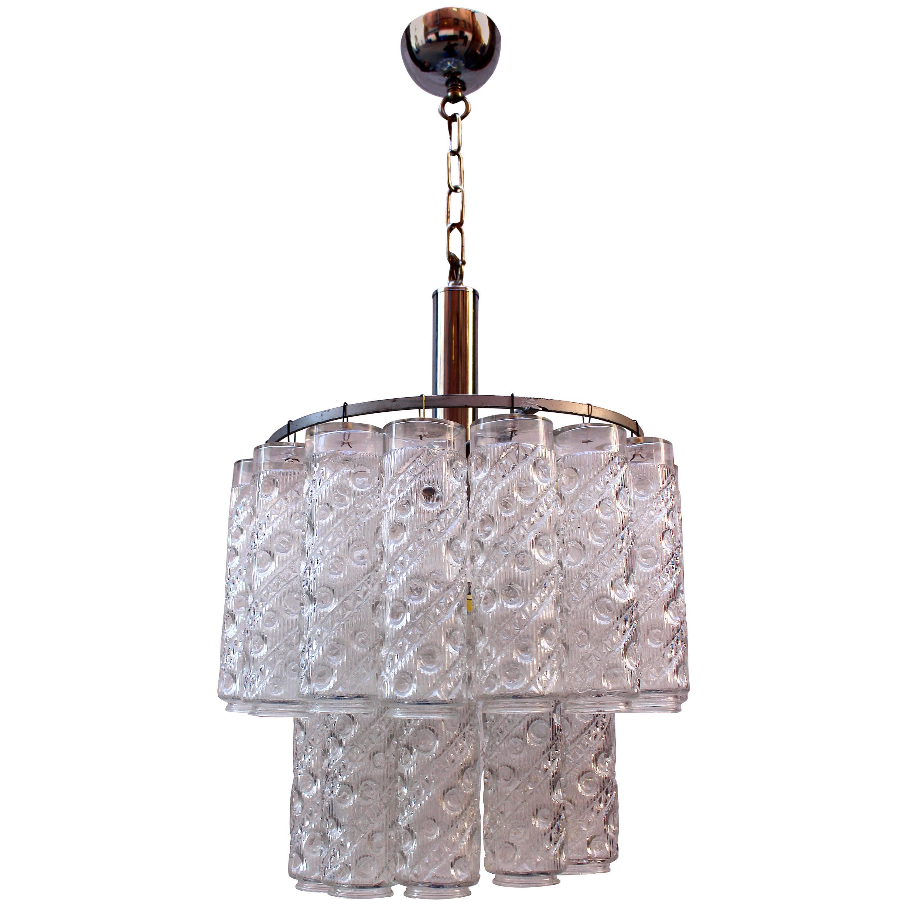 Italian Chandelier Attributed to Venini Murano For Sale